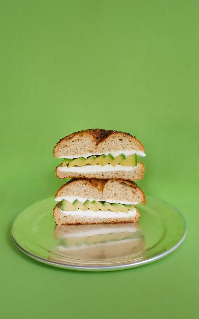 Avocado Cream Cheese Bagel